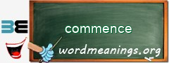 WordMeaning blackboard for commence